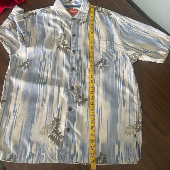 Tommy Bahama men button down hawaiian 100% silk short sleeve campshirt Size L - Picture 9 of 10